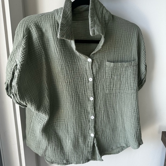 Light Green Blouse Shein Medium Women's Blouse Work Shirt - Picture 1 of 5